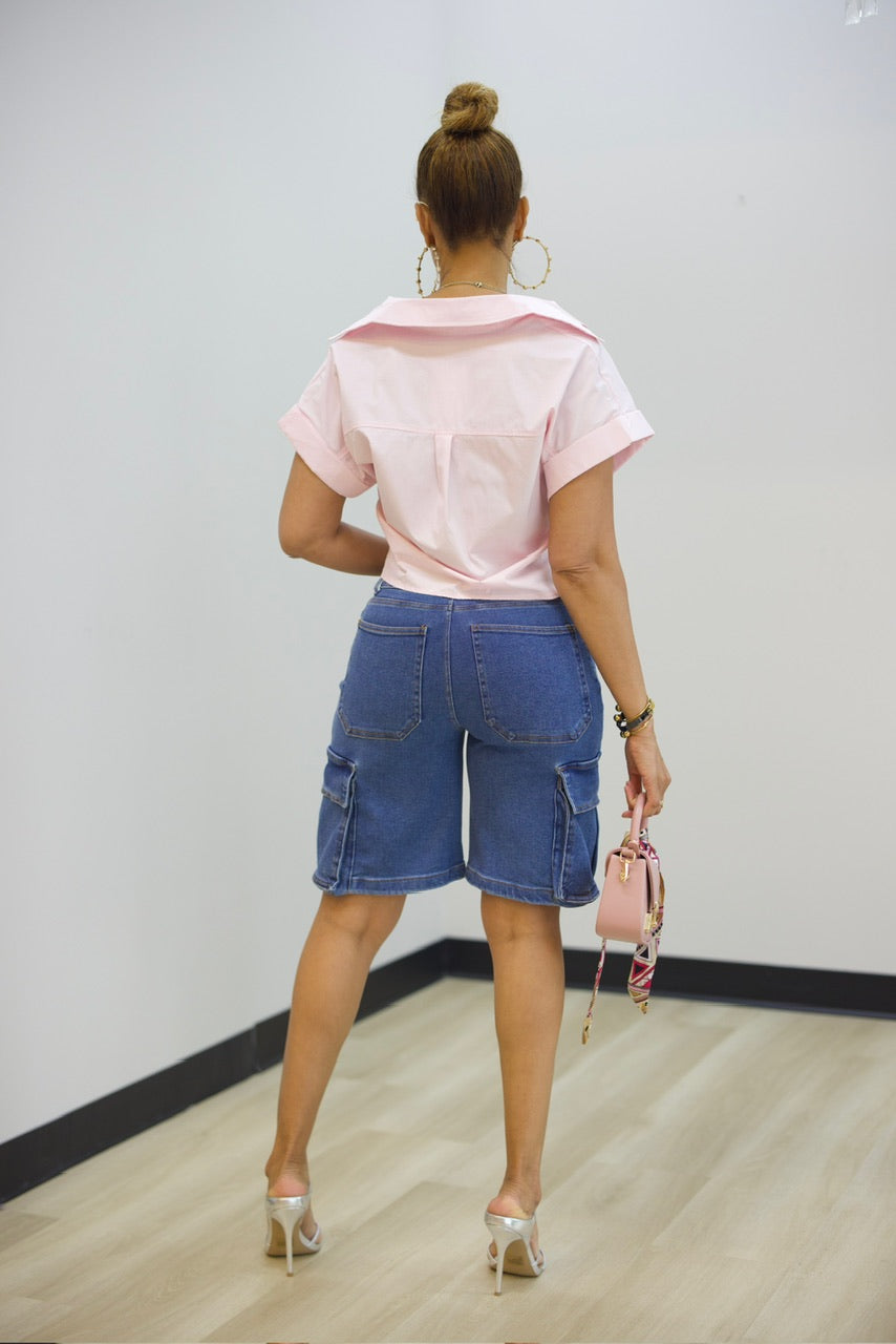 Alysa Crop Shirt - Pink (36)
