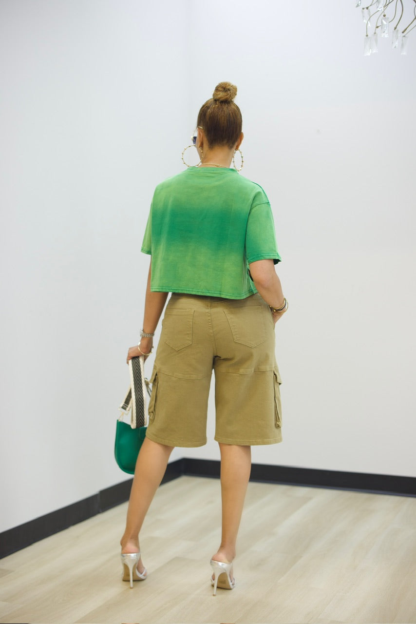 Derby Crop Tshirt - Green (F)