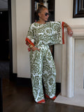 Aztec Art Pant Set - Olive