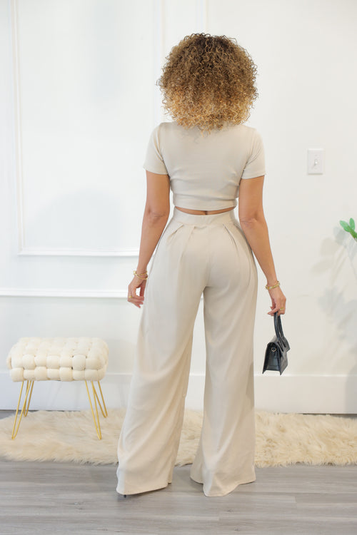 Jet Set Pant Set - Cream (002)