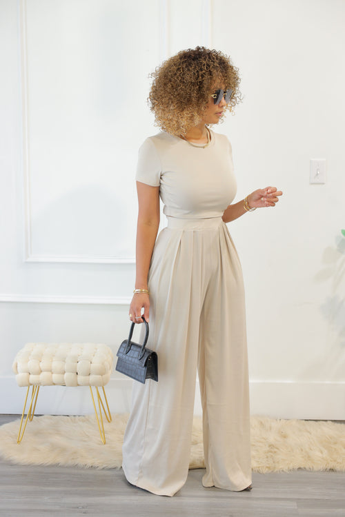 Jet Set Pant Set - Cream (002)