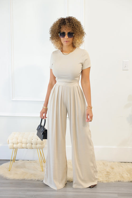 Jet Set Pant Set - Cream (002)