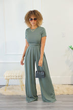 Jet Set Pant Set - Sage (011)