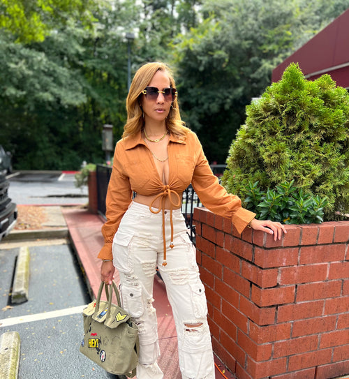 The Drip Cargo Jeans - Cream (031)