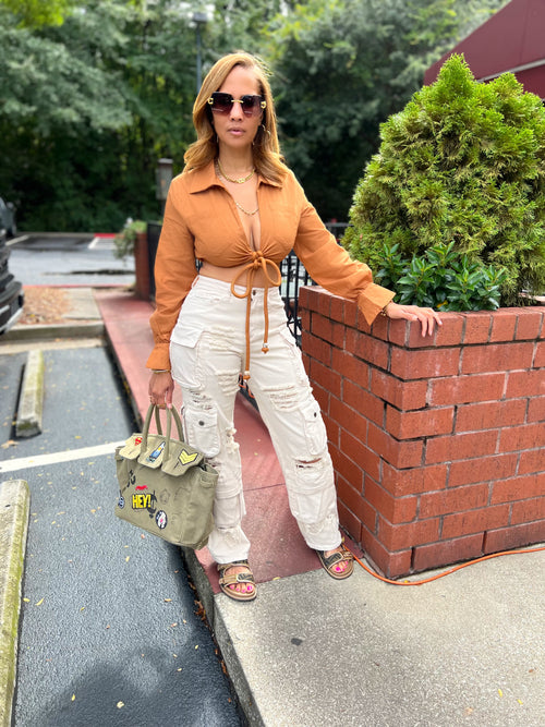 The Drip Cargo Jeans - Cream (031)