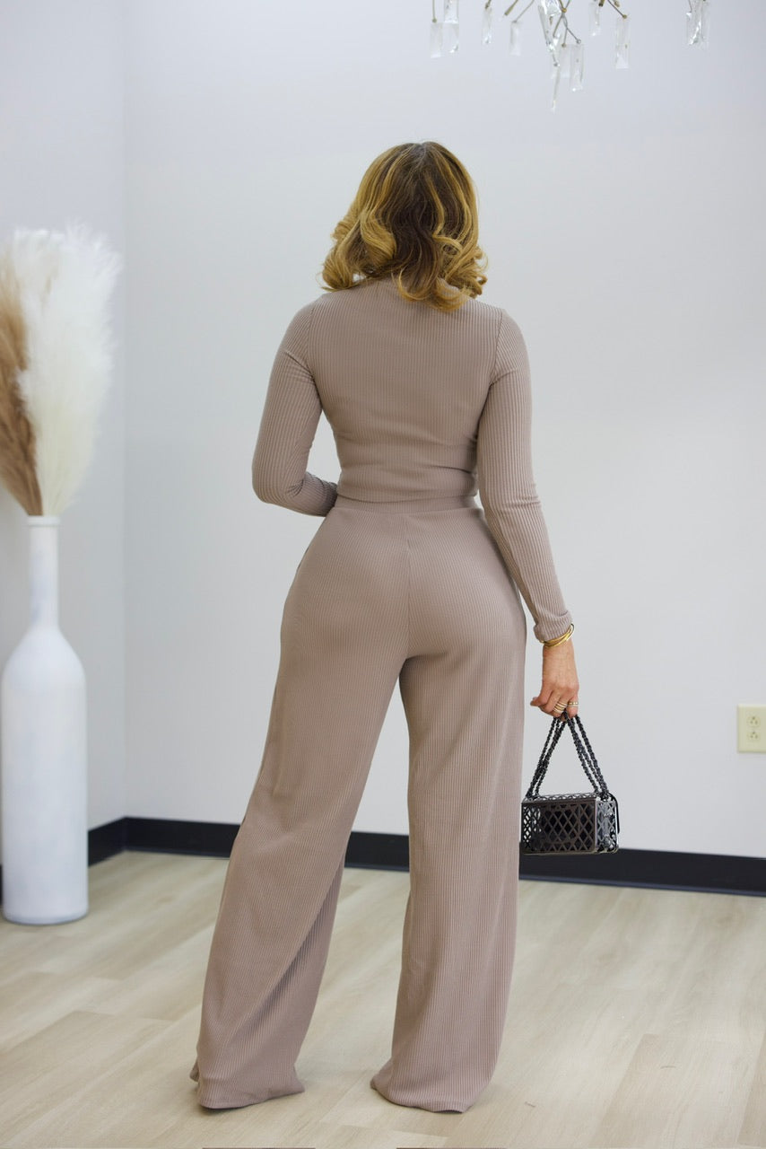 Amie Pant Set - Oatmeal (05)