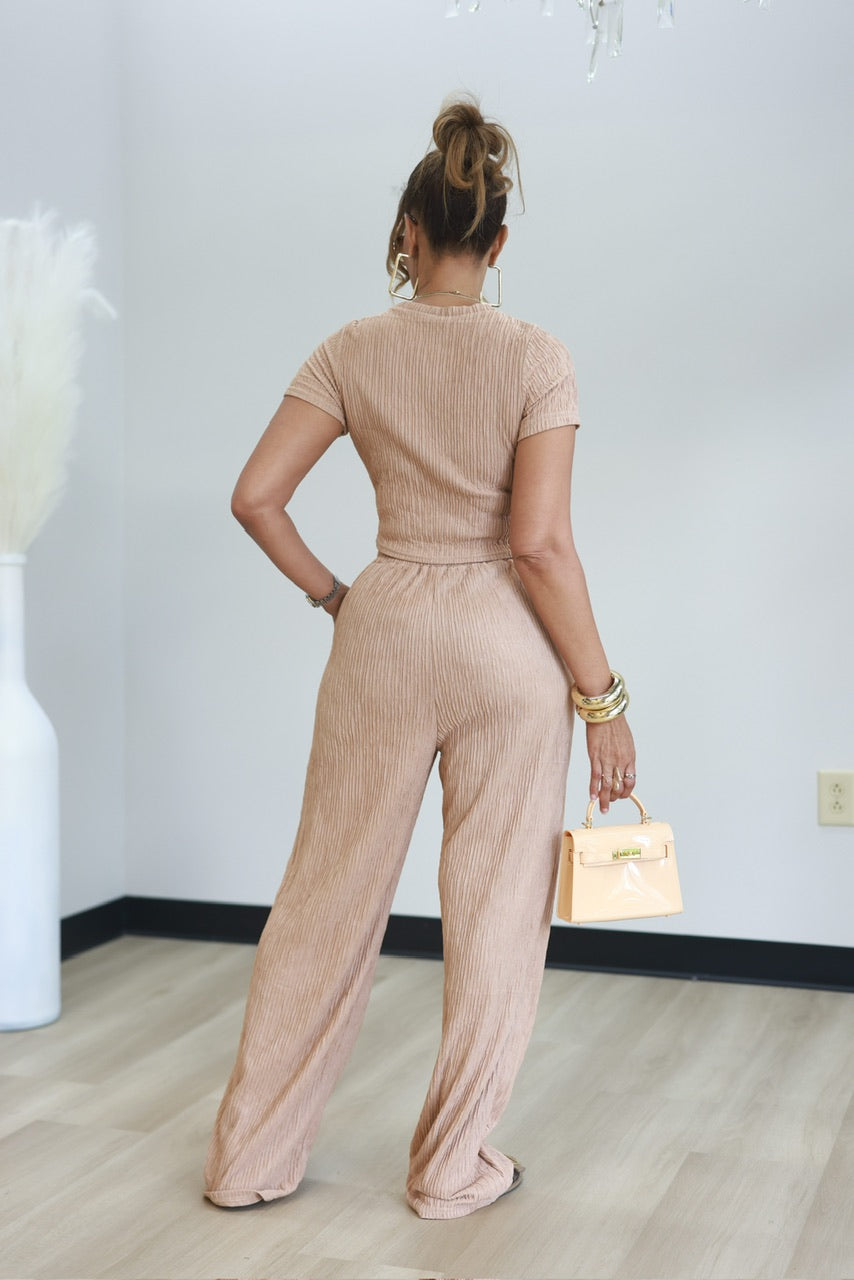 Gena Pant Set -  Nude