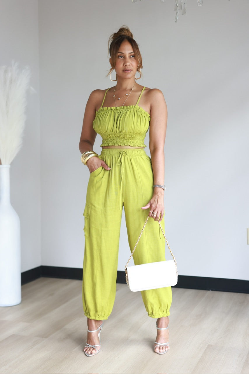 Mylie Pant Set - Lime