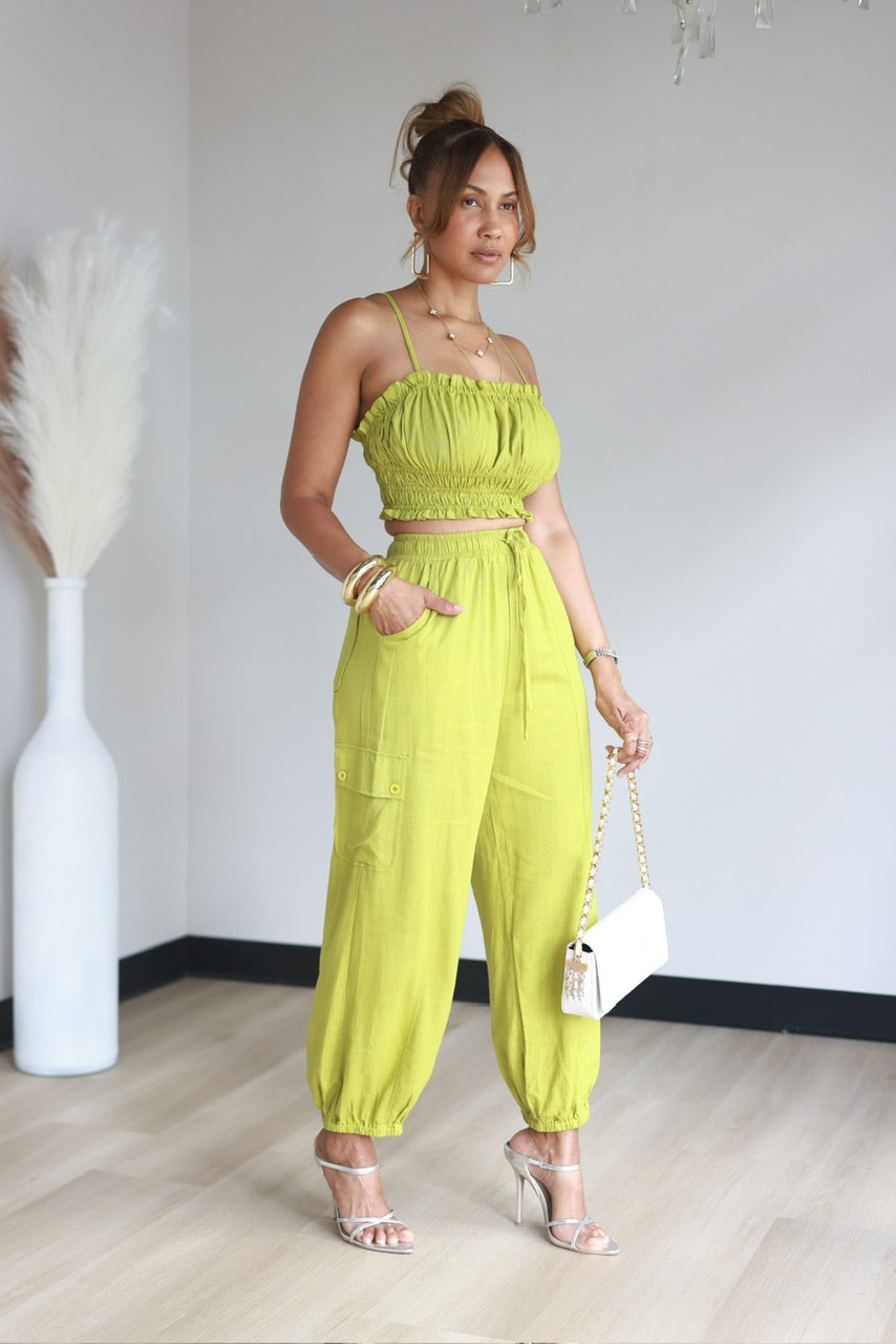 Mylie Pant Set - Lime