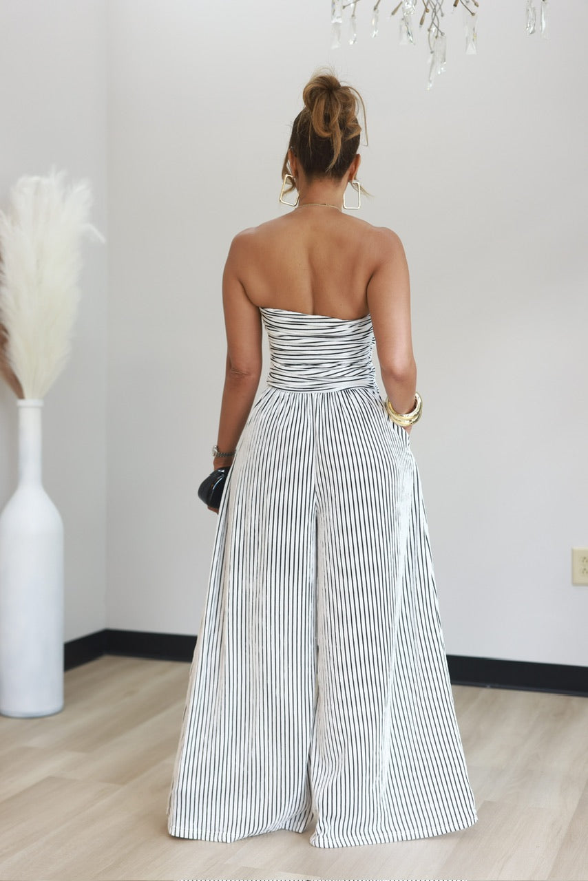 Alexia Jumpsuit - White Stripe (F)