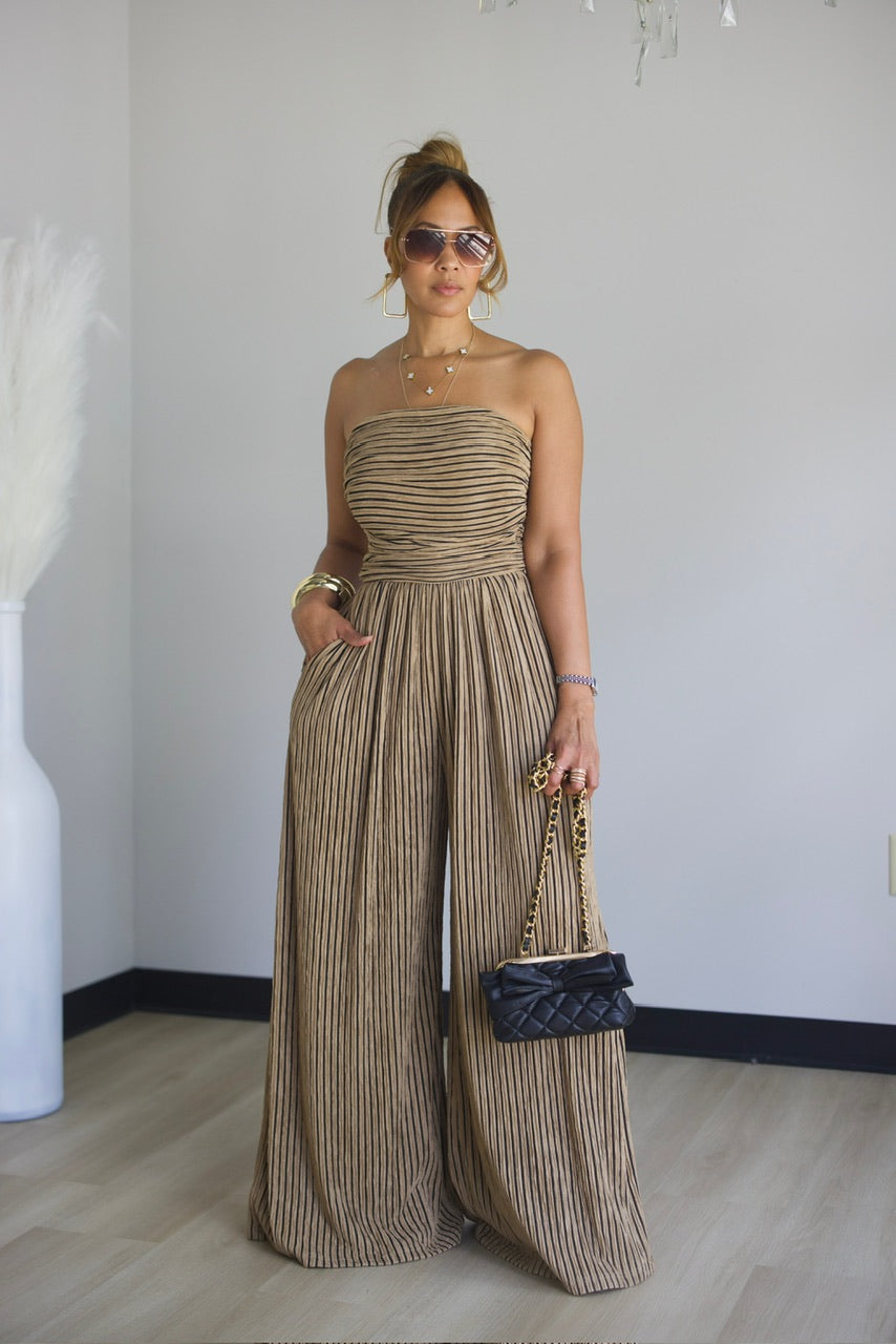 Alexia Jumpsuit - Brown Stripe (37)
