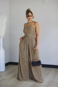 Alexia Jumpsuit - Brown Stripe (F)