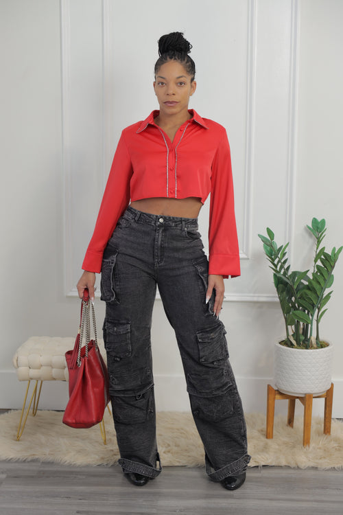 Paint the Town Red Blouse (013)