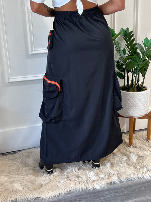 Mayson Cargo Skirt - Black (028)