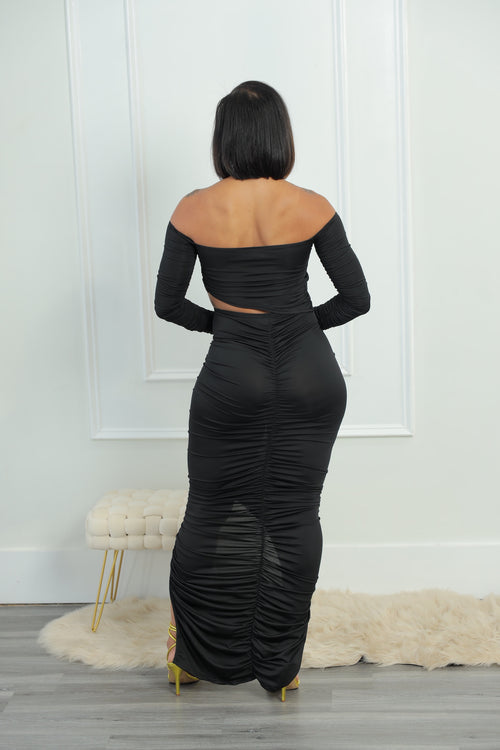Zip It Skirt Set - Black (S9)