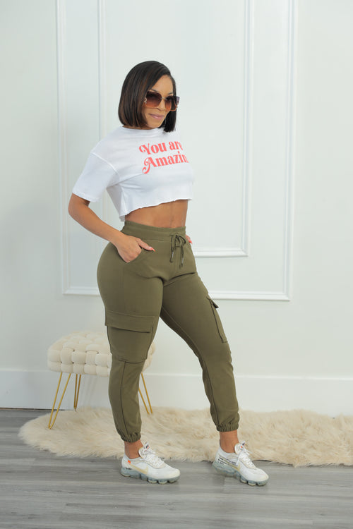 Jump Off Cargo Pants - Olive (001)