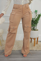 Let Me Pop Off  PU Cargo Pants (026)