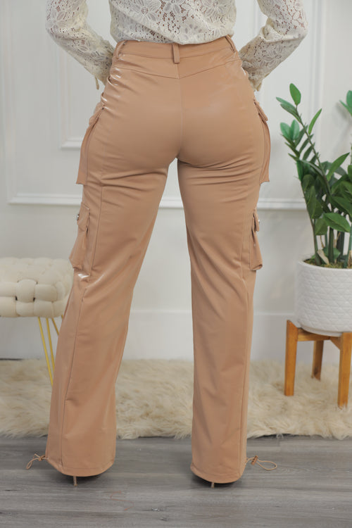 Let Me Pop Off  PU Cargo Pants (026)