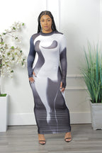 Tuxedo Midi Dress (030)
