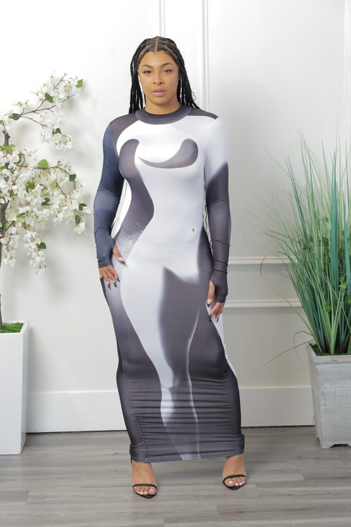 Tuxedo Midi Dress (031)