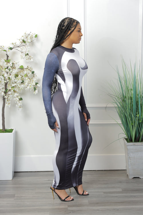 Tuxedo Midi Dress (031)