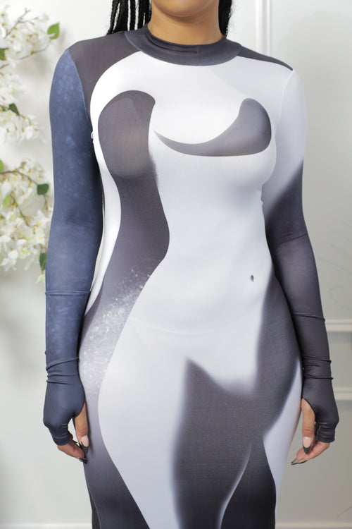 Tuxedo Midi Dress (030)